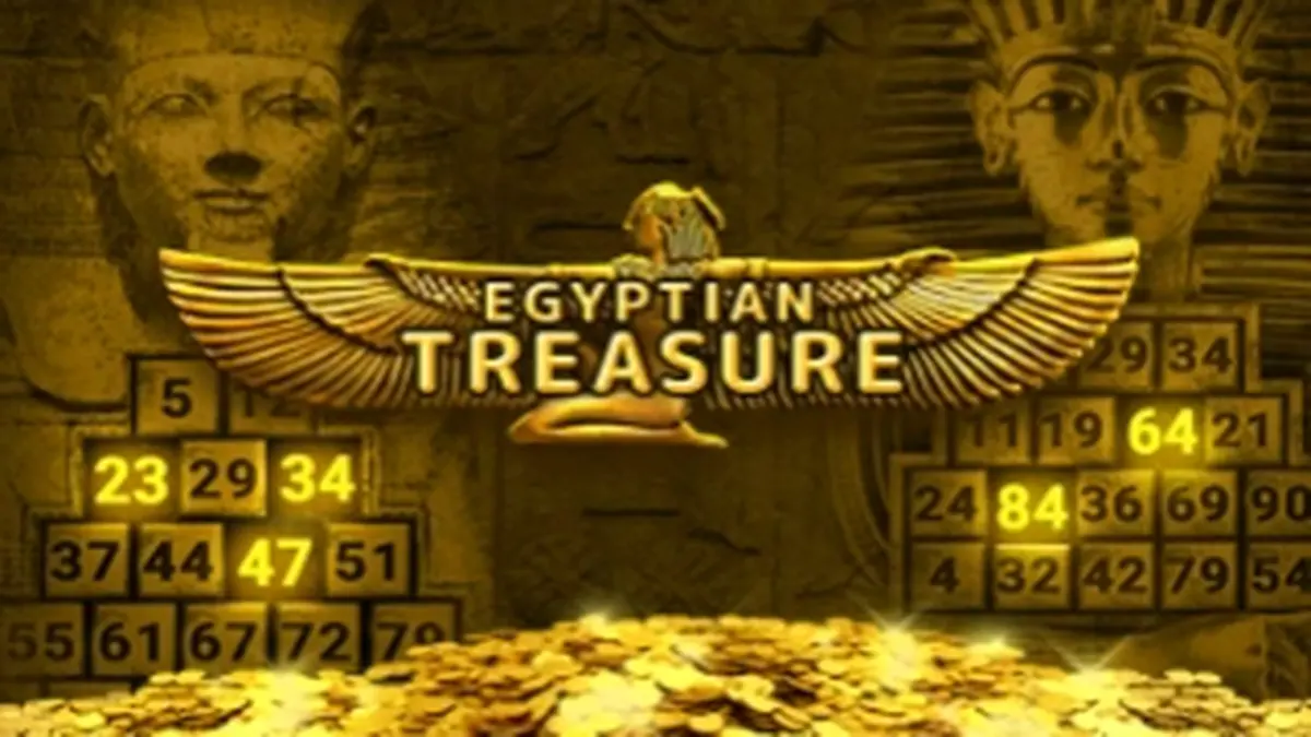 Interface do jogo de slot Egyptian Treasure com temática egípcia